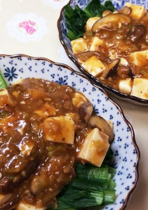 小松菜たっぷり! マーボー豆腐のせ-レシピのメイン写真