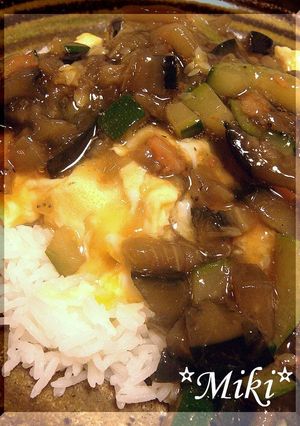 とろとろ野菜、梅あんで。ふわたま丼♪-レシピのメイン写真