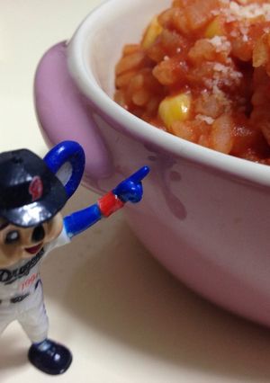 朝食、夜食に！簡単コーントマトリゾット-レシピのメイン写真