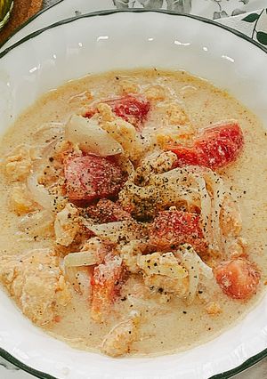 サーモンとトマトの和風クリーム煮-レシピのメイン写真