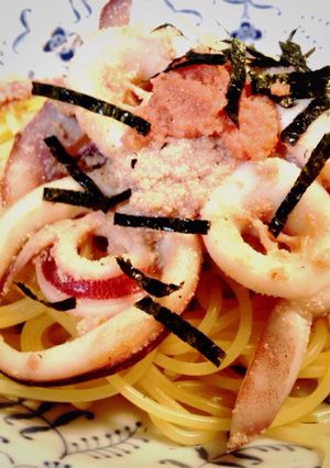 イカ明太子スパゲティ、簡単おいしい～！-レシピのメイン写真
