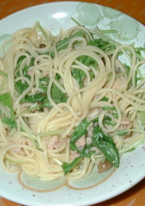 ツナと水菜のぺペロンチーノ-レシピのメイン写真