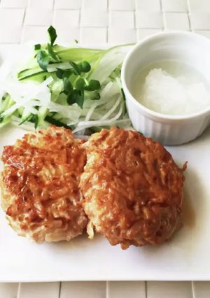 簡単！鶏ひき肉ともやしの照焼きハンバーグ-レシピのメイン写真