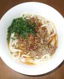 肉みそうどん♪簡単レシピ喉の渇き空咳