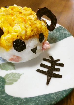 卵で♡モコモコひつじおにぎり-レシピのメイン写真