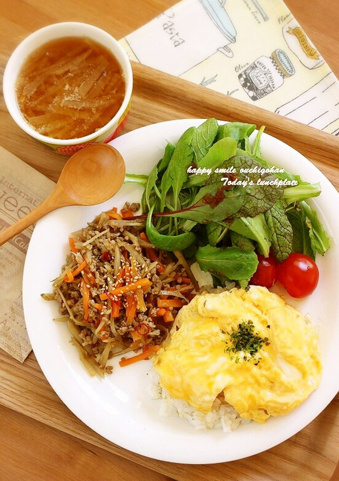 cafe風＊簡単きんぴらそぼろごはん♡-レシピのメイン写真