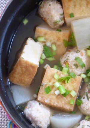 ストウブで鶏団子と大根・厚揚げ煮-レシピのメイン写真