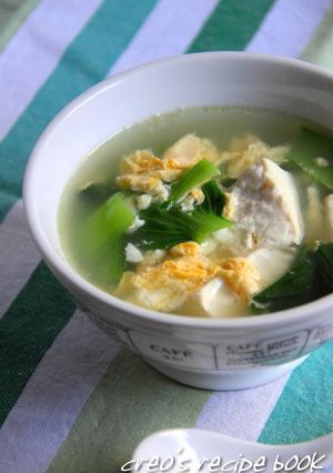 青梗菜と豆腐のかき玉スープ-レシピのメイン写真