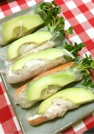野菜たっぷり♪アボカド入り生春巻き♪-レシピのメイン写真