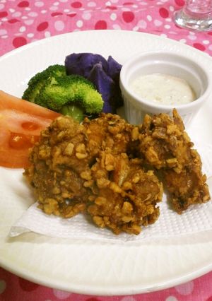 カリカリ衣の鶏唐揚げ✩くるみソース添え-レシピのメイン写真