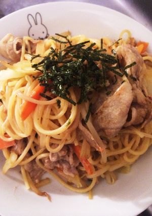 壮絶!独身男性必見!野菜たらこスパ-レシピのメイン写真