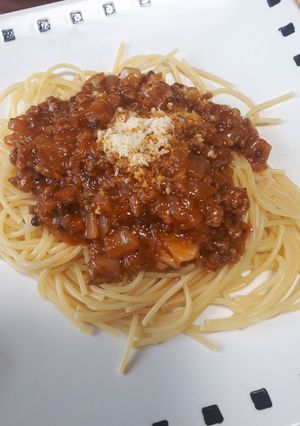 喫茶店のミートソースパスタ昆布茶が決め手-レシピのメイン写真