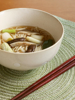 簡単☆長葱と椎茸のにゅうめん(そうめん)-レシピのメイン写真