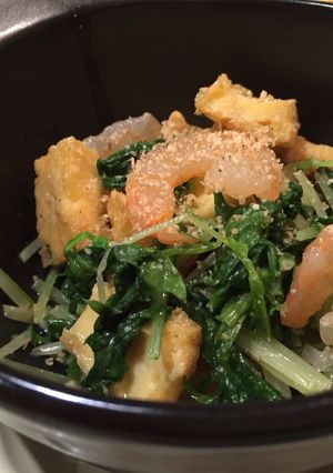 水菜とむきエビのさっぱり和え-レシピのメイン写真