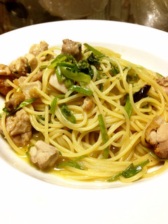 簡単美味!鶏肉と山椒実の和風スパゲッティ-レシピのメイン写真