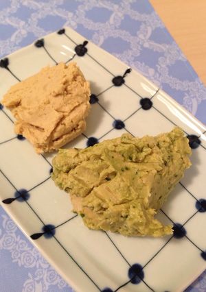 ひよこ豆のフムス☆プレーンとバジル-レシピのメイン写真