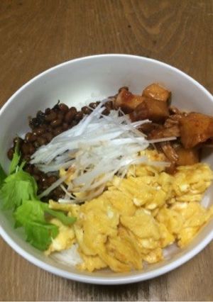 納豆チャーハンの具材で！†納豆丼†-レシピのメイン写真