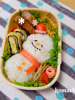 幼稚園 お弁当♡雪だるま 簡単-レシピのメイン写真