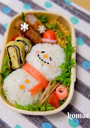 幼稚園 お弁当♡雪だるま 簡単-レシピのメイン写真