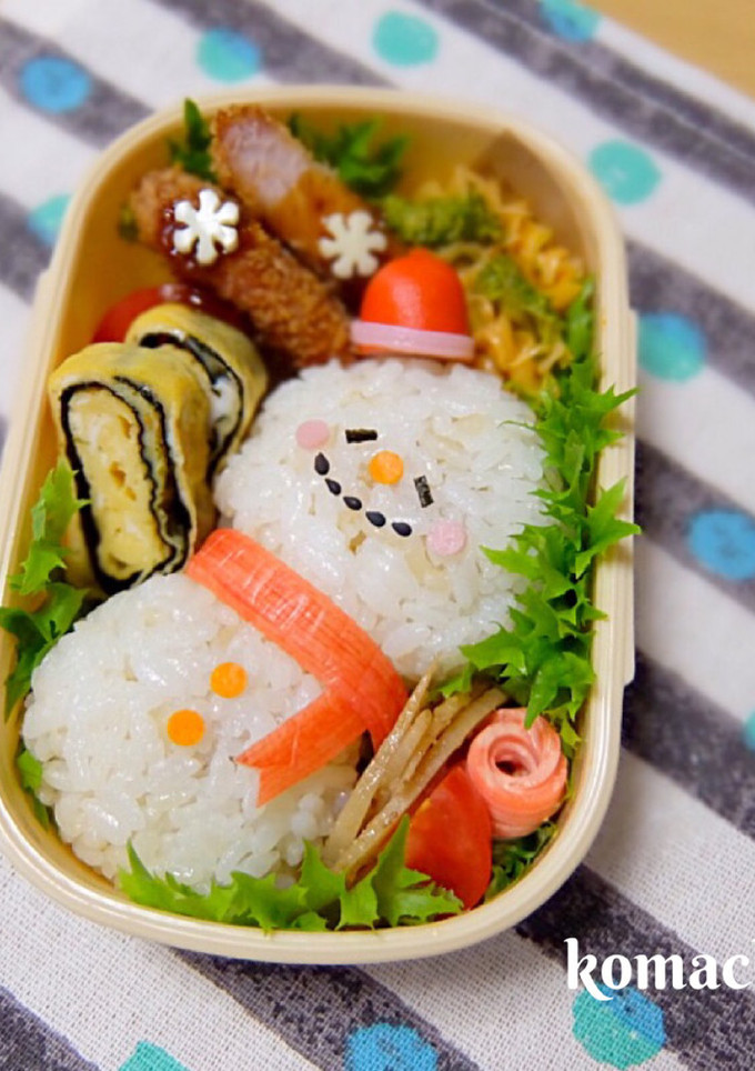 幼稚園 お弁当♡雪だるま 簡単-レシピのメイン写真