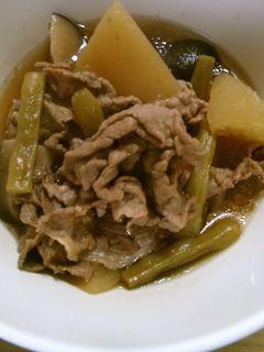 簡単! 大根 インゲン 牛肉の 煮物-レシピのメイン写真