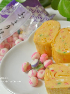 手毬麩消費★冷凍OKのカラフル卵焼き♡-レシピのメイン写真