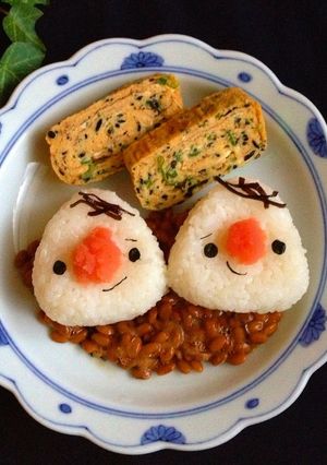 顔むすびで納豆ごはん＊キャラ弁にも-レシピのメイン写真