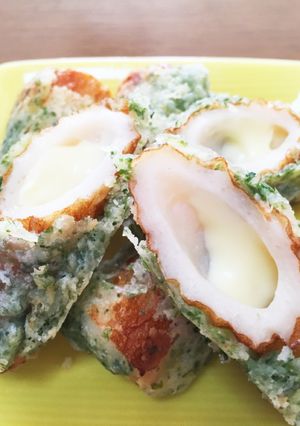 竹輪の漏れないチーズ磯辺揚げ。弁当に！-レシピのメイン写真