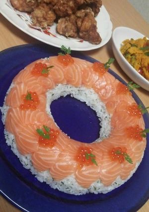 ホームパーティに♪サーモンの寿司ケーキ♪-レシピのメイン写真