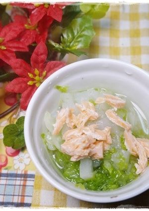 離乳食後期 鮭とかぶと白菜の煮物-レシピのメイン写真