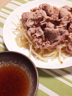 簡単柔らか!豚コマともやしの冷しゃぶ風!-レシピのメイン写真