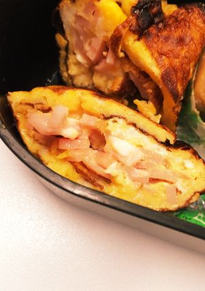 ハム&チーズ入り甘〜い卵焼き-レシピのメイン写真