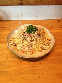 蟹と干し椎茸の和風パスタ-レシピのメイン写真
