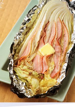 黒ホイルで！白菜とベーコンの包み焼き-レシピのメイン写真