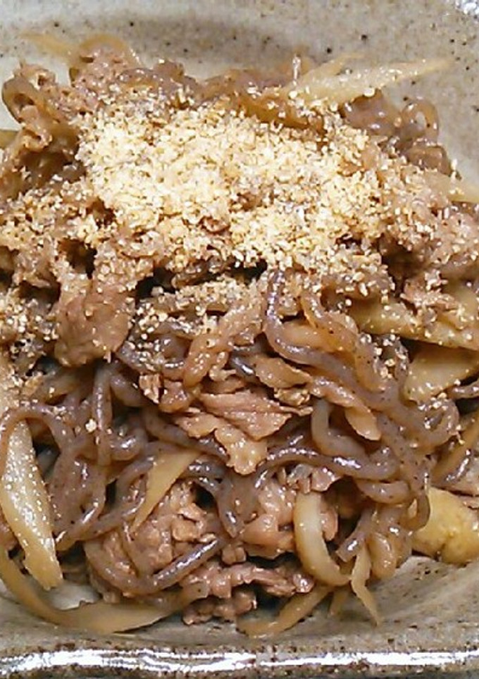 牛肉とごぼうと糸こんにゃくのきんぴら風♪-レシピのメイン写真