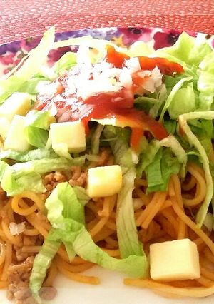 簡単!タコスミートスパゲッティ-レシピのメイン写真