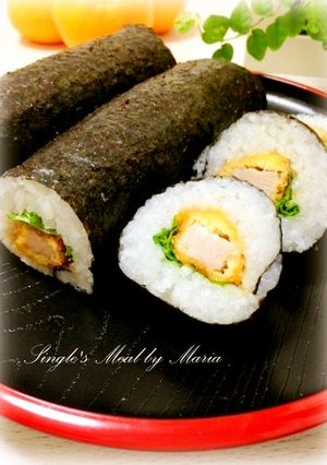 節分★とんかつ恵方巻き(太巻き)-レシピのメイン写真