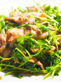 豆苗と豚バラのうま味炒め-レシピのメイン写真