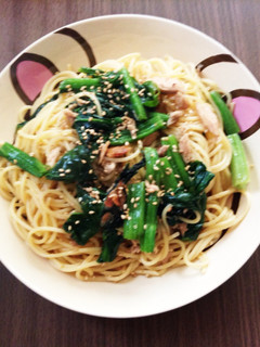 ツナとほうれん草の和風パスタ-レシピのメイン写真