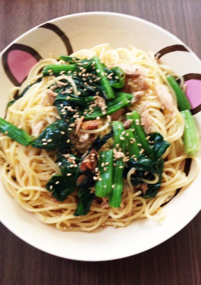 ツナとほうれん草の和風パスタ-レシピのメイン写真