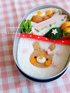 幼稚園 キャラ弁♡サンドイッチ うさぎ-レシピのメイン写真