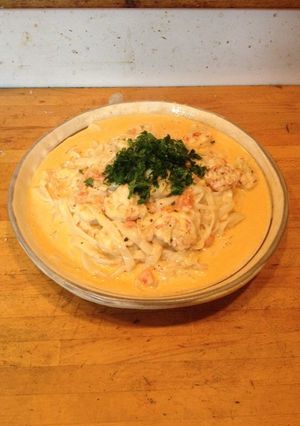 海老のトマトクリームきしめん-レシピのメイン写真