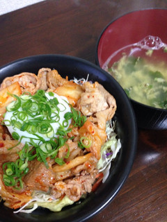 男子必見!簡単豚キムチ丼-レシピのメイン写真
