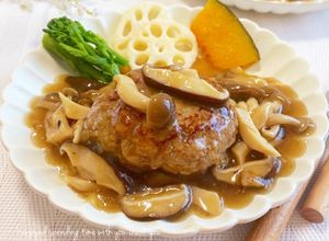 ❀和風キノコ餡かけ☆煮込みハンバーグ❀-レシピのメイン写真