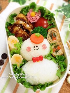 キャラ弁☆簡単♪お正月おもちくん弁当-レシピのメイン写真
