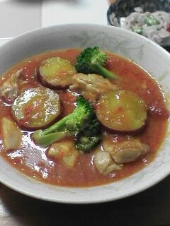 鶏肉とさつまいものトマト煮込み-レシピのメイン写真