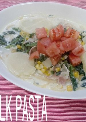 簡単☆豆乳クリームスープパスタ-レシピのメイン写真