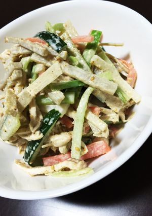 ささみと野菜のかみかみマヨポンサラダ-レシピのメイン写真