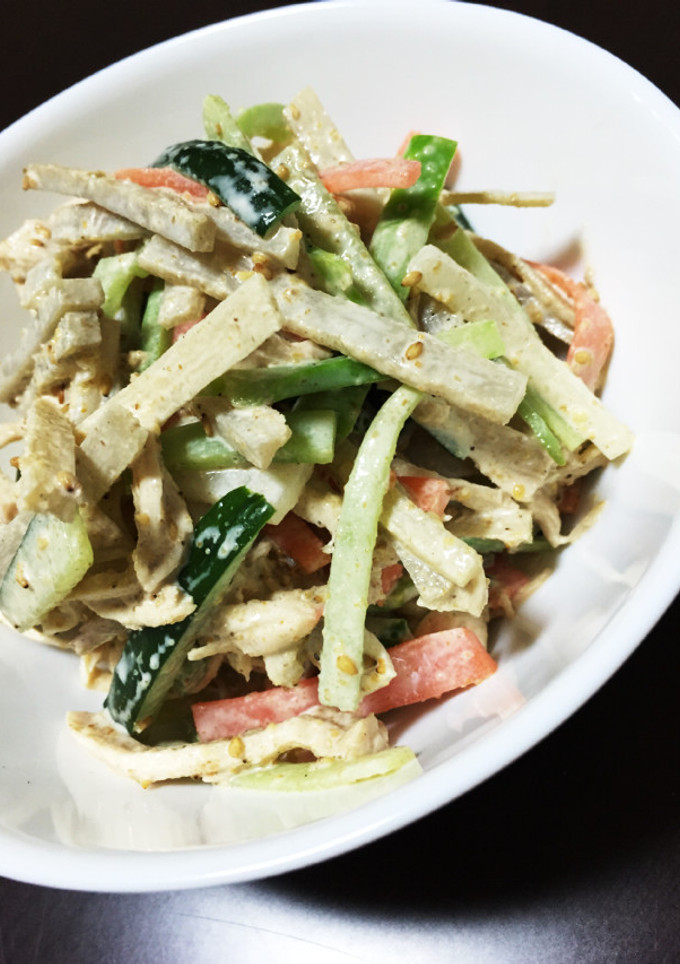 ささみと野菜のかみかみマヨポンサラダ-レシピのメイン写真
