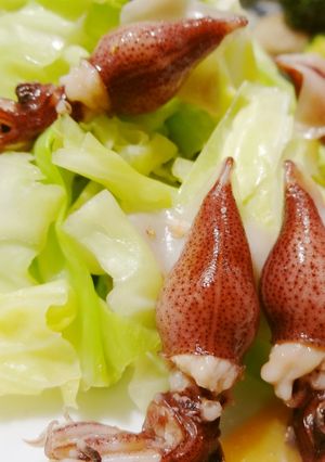 春キャベツとほたるいかの炒め和え-レシピのメイン写真